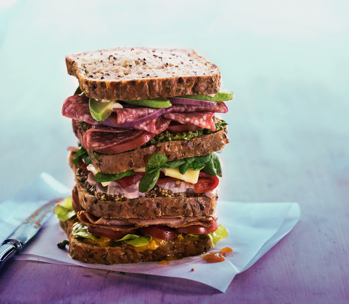 about-burgen stacked burgen sandwich