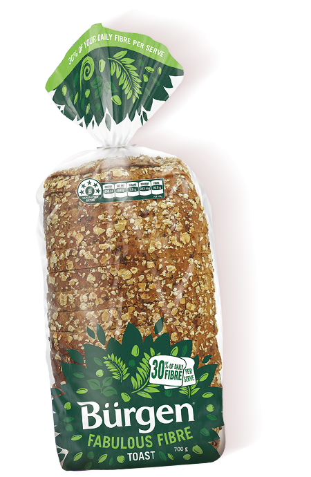 Burgen Fabulous Fibre. Two slices will deliver you 30% of your daily fibre needs.